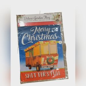 Shitter's Full" garden flag, inspired by National Lampoon's Christmas Vacation